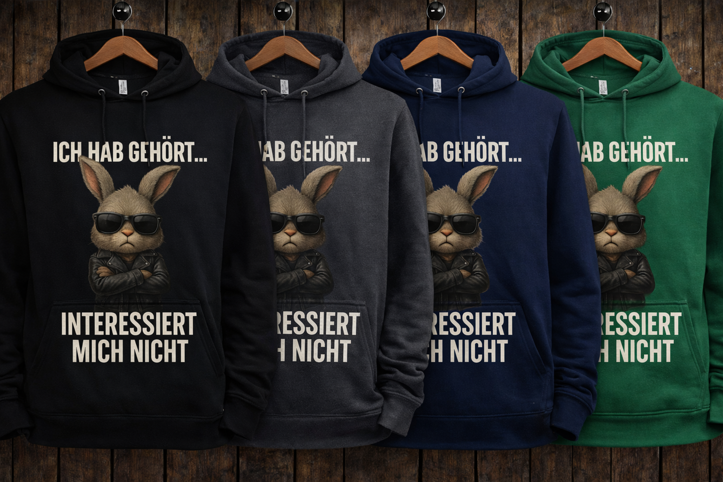 ICH HAB GEHÖRT… – Hoodie mit Hasen-Motiv