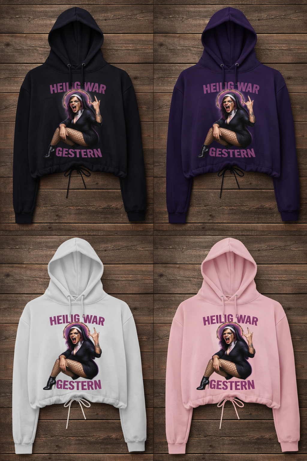 HEILIG WAR GESTERN – Cropped Hoodie