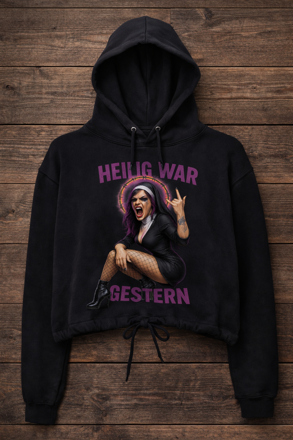 HEILIG WAR GESTERN – Cropped Hoodie