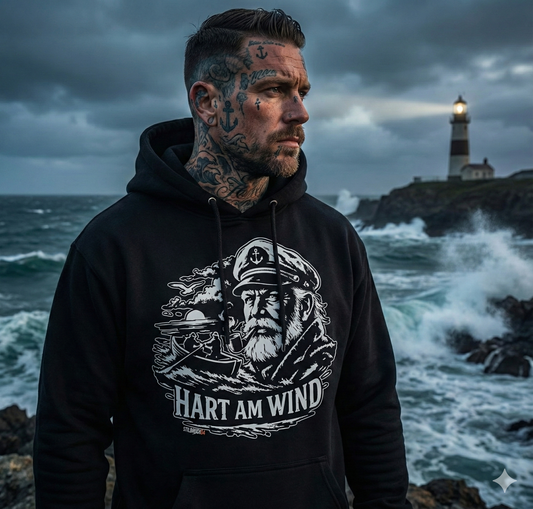 HART AM WIND – Hoodie | Küste. Sturm.