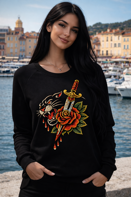 Oldschool Tattoo Sweatshirt – Glitzerprint Edition